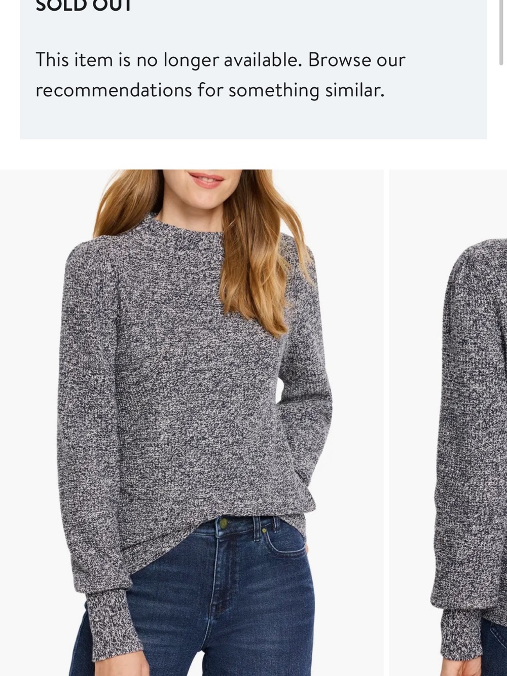 NIC+ZOE Marled Crewneck Sweater in Gray and White